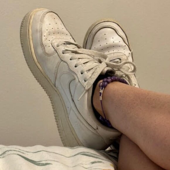 Extremely used Well Worn Pre Loved Nike Air Force Ones USED CONDITION 7.5 - Picture 1 of 9